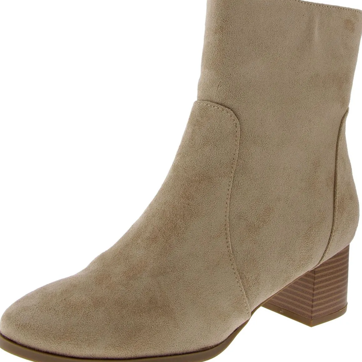 Faux Suede Zip Up Ankle Boots