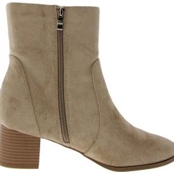 Faux Suede Zip Up Ankle Boots