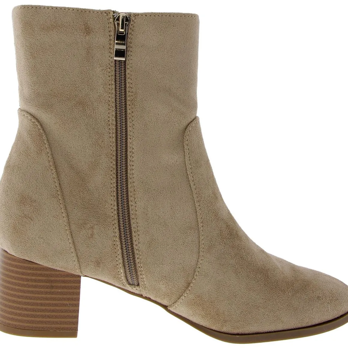 Faux Suede Zip Up Ankle Boots