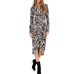 Faux Wrap Midi Wrap Dress