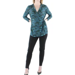 Faux Wrap Tie Waist Wrap Top