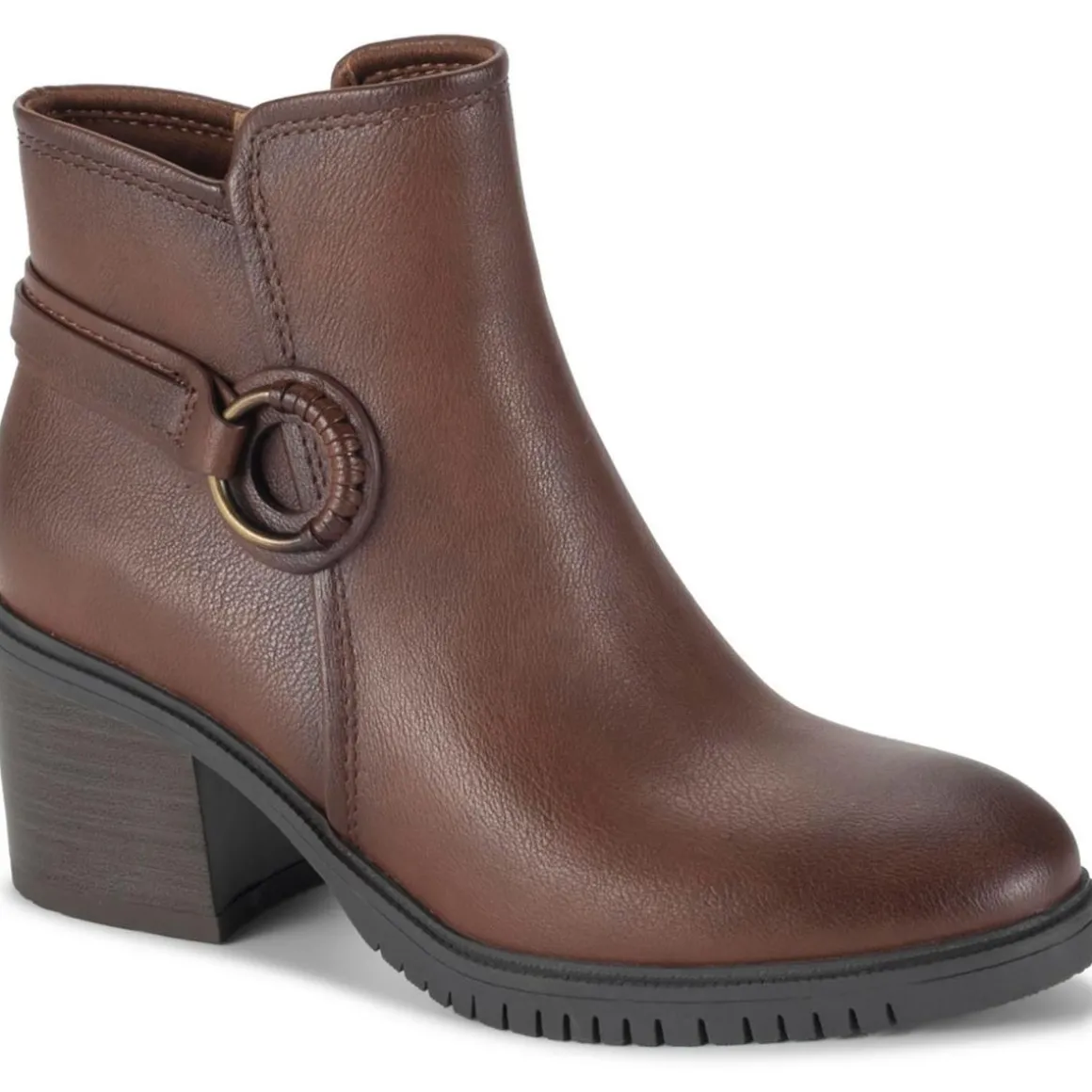 Felicia Faux Leather Zipper Booties