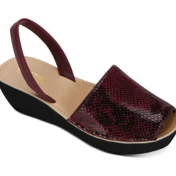 Fine Glass Slip On Slingback Wedge Sandals