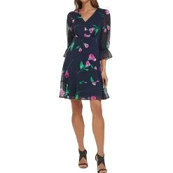 Fit & Flare V-Neck Mini Dress