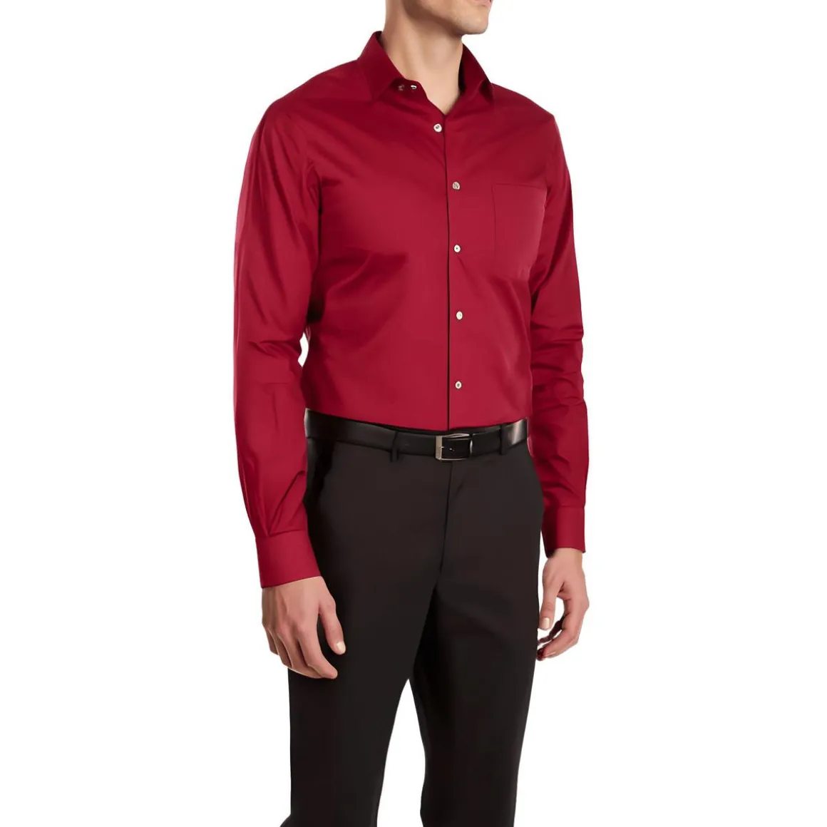 Fitted Spread Collar Dress Shirt