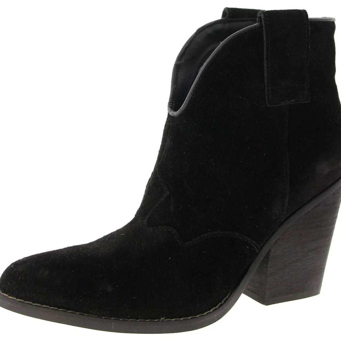 Flannie Open Stitch Leather Ankle Boots