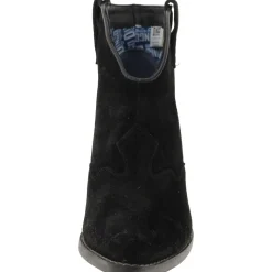 Flannie Open Stitch Leather Ankle Boots