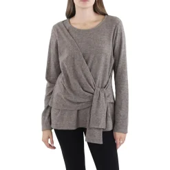 Fleece Drape Front Pullover Sweater