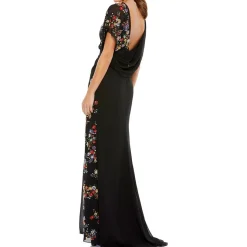 Floral Embellished Evening Dress