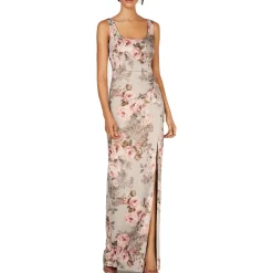 Floral Metallic Formal Dress