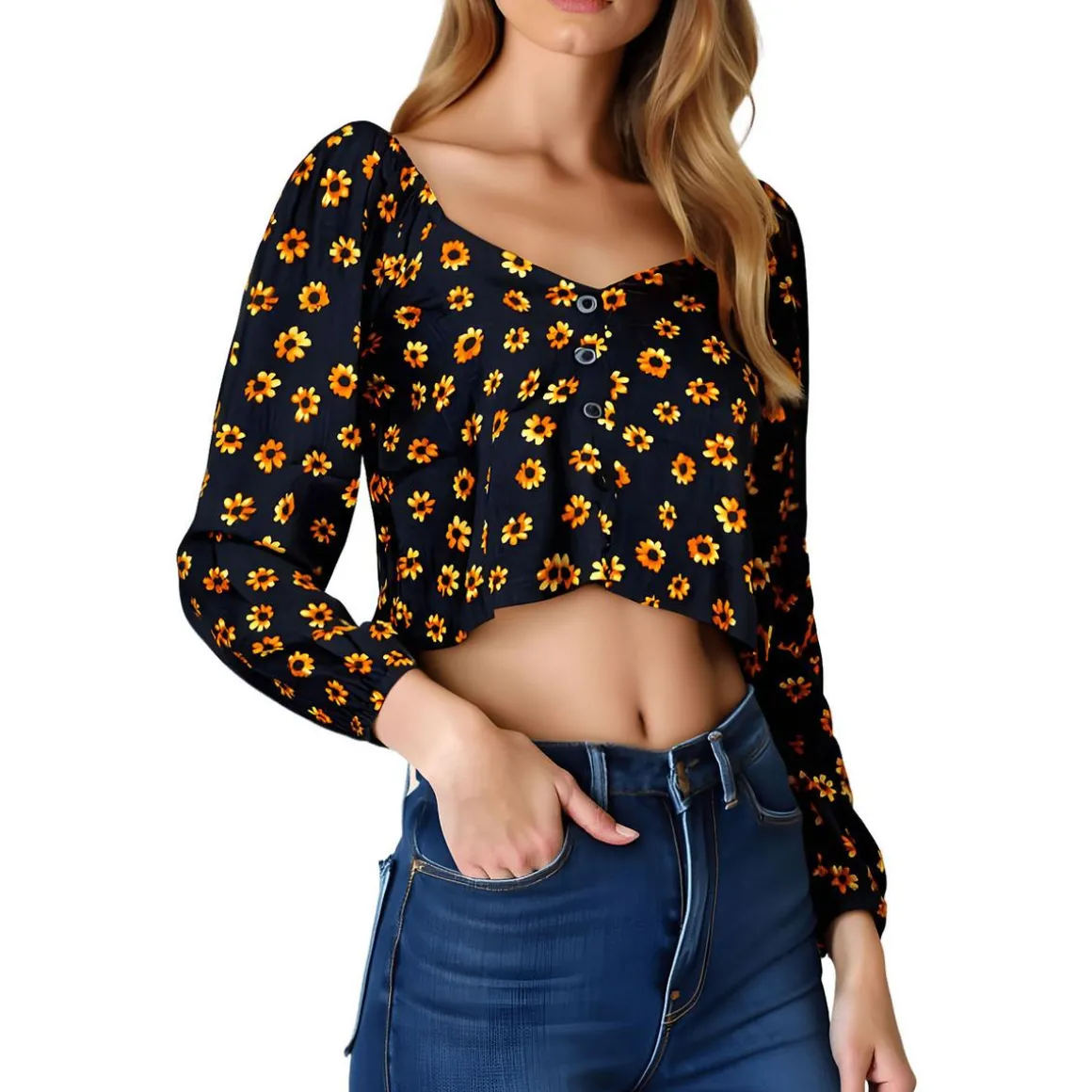 Floral Print Cropped