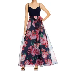 Floral Print A-Line Formal Dress