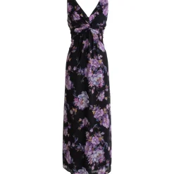 Floral Print Chiffon Evening Dress
