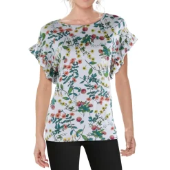 Floral Print Crew-Neck Pullover Top