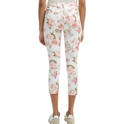 Floral Print Denim Cropped Jeans