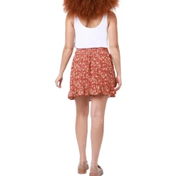 Floral Print Flounce Mini Skirt