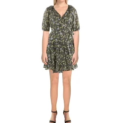 Floral Print Mini Wrap Dress