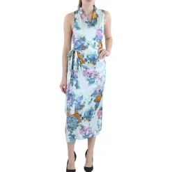 Floral Print Sheath Wrap Dress