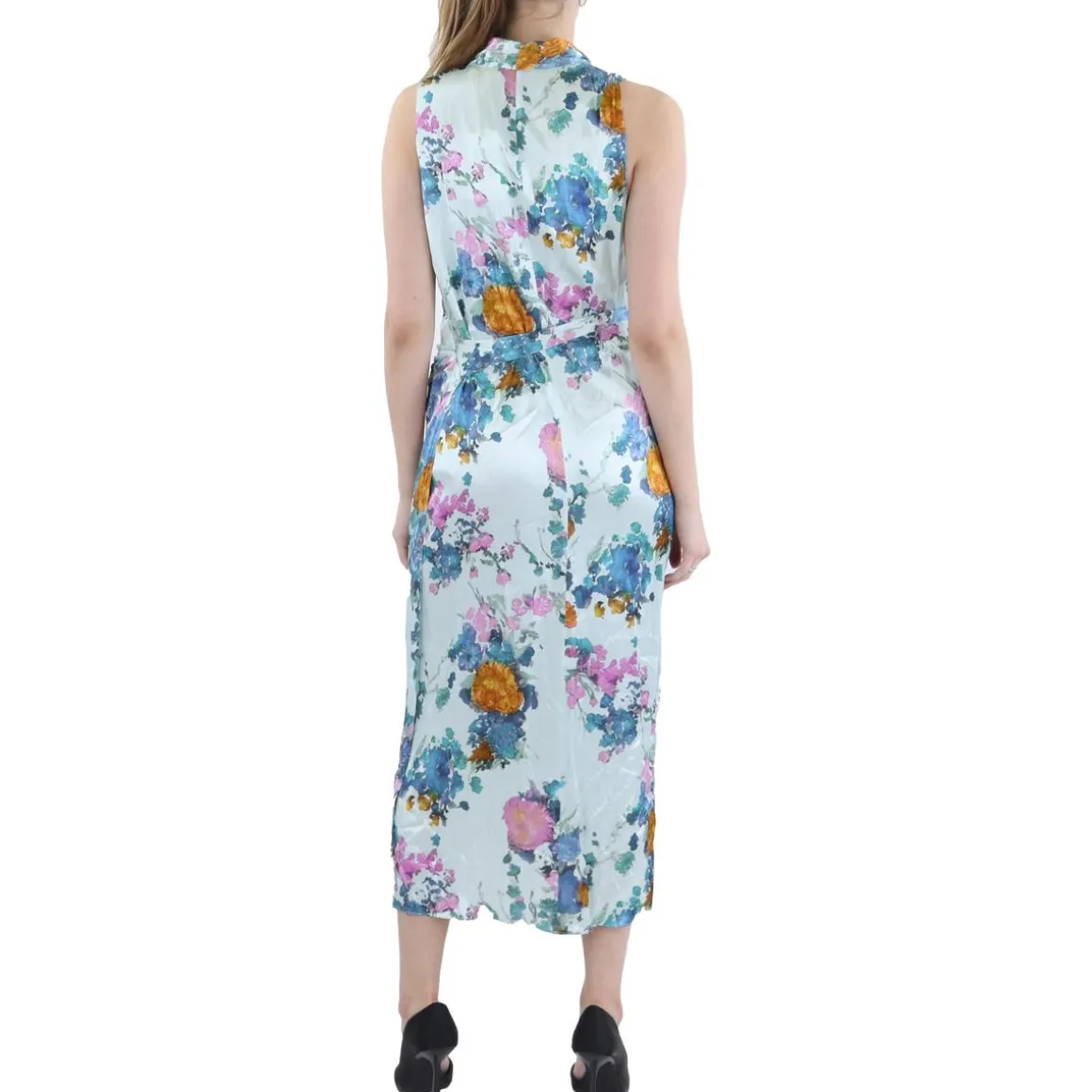Floral Print Sheath Wrap Dress