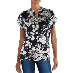 Floral Print Silk Pullover Top