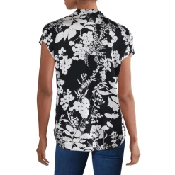 Floral Print Silk Pullover Top