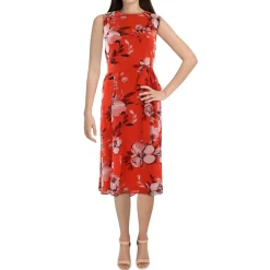 Floral Print Sleeveless Midi Dress