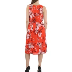 Floral Print Sleeveless Midi Dress