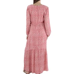 Floral Print Tea Length Maxi Dress