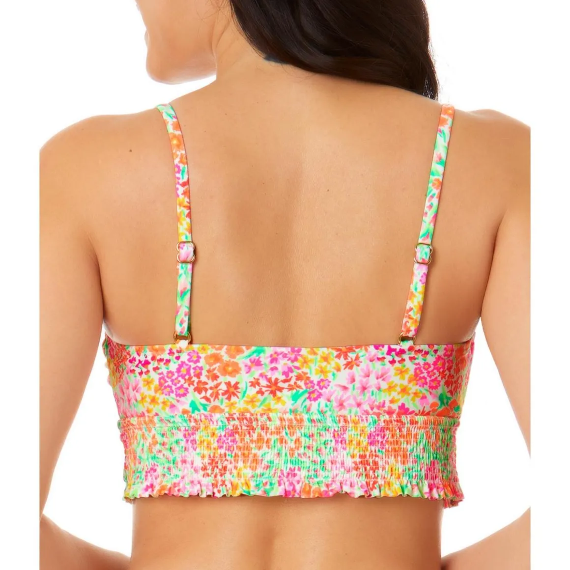 Floral Smocked Bikini Swim top