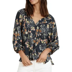 Floral Tie Neck Blouse