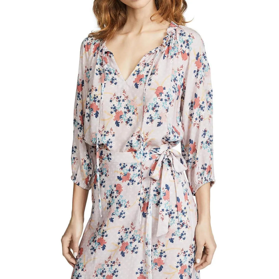 Floral Tie Neck Blouse