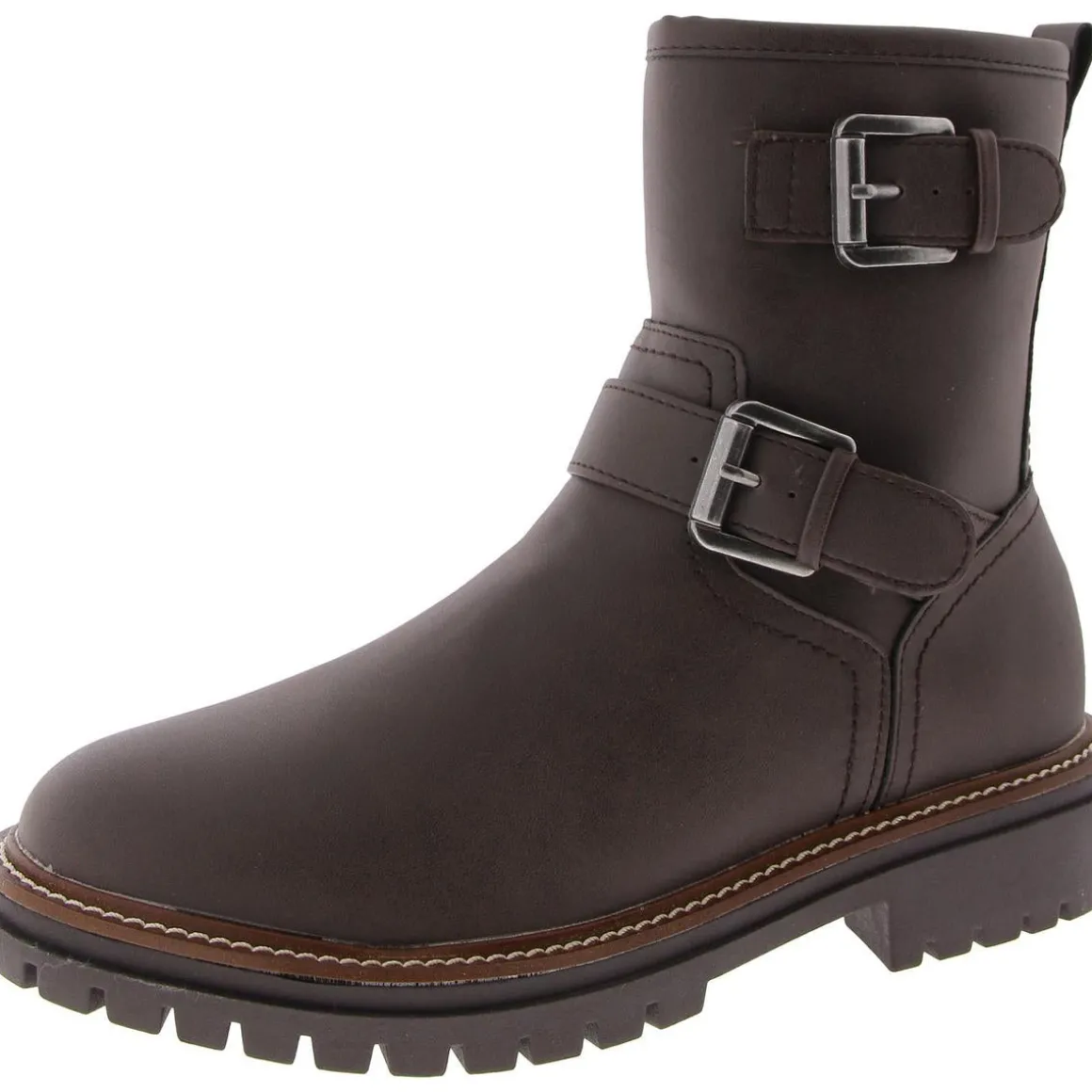 Florence-L Water-Resistant Lug-Sole Motorcycle Boots
