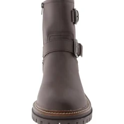 Florence-L Water-Resistant Lug-Sole Motorcycle Boots