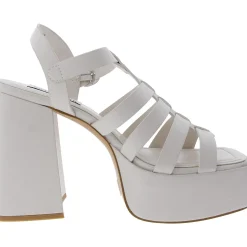 Follower Buckle Faux Leather Platform Sandals
