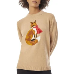Fox Crewneck Pullover Sweater
