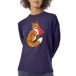Fox Crewneck Pullover Sweater