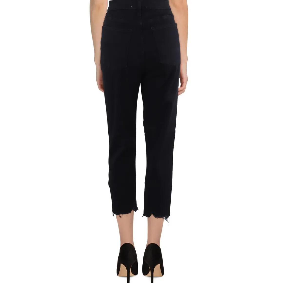 Frayed Hem Denim Ankle Jeans