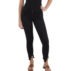 Frayed Hem Denim Skinny Jeans