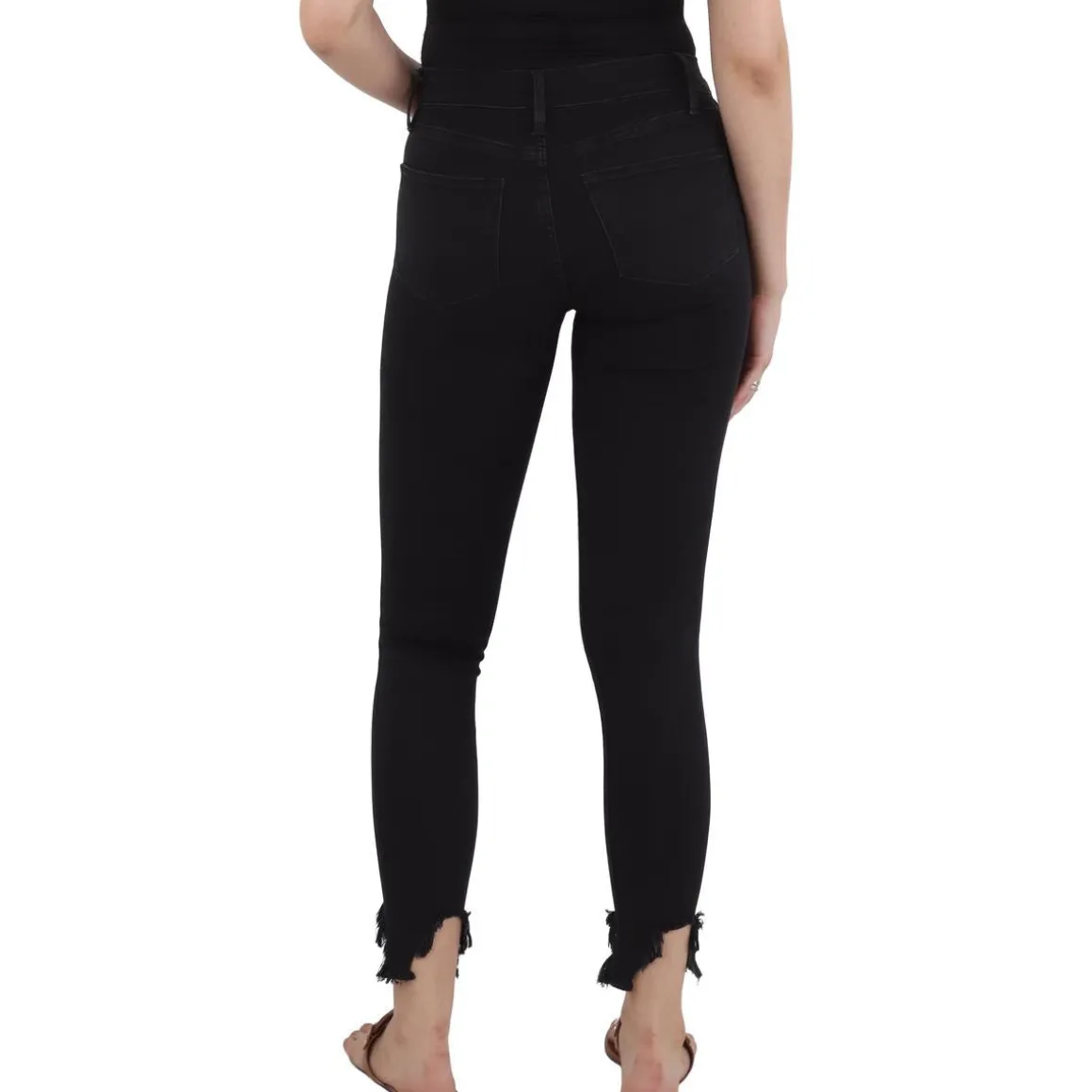 Frayed Hem Denim Skinny Jeans