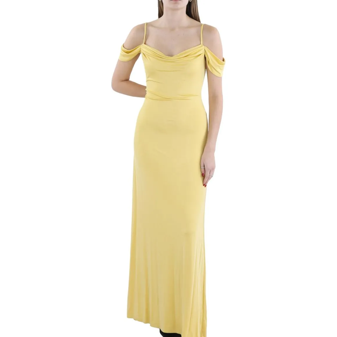 Full Length Cold Shoulder Evening Dress