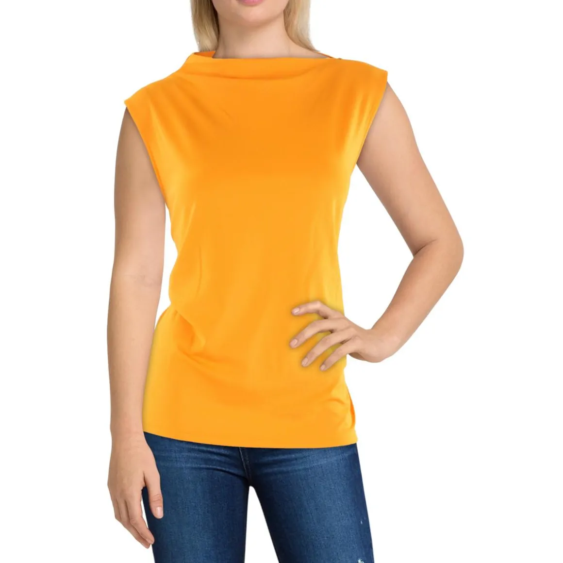 Funnel Neck Sleeveless Shell