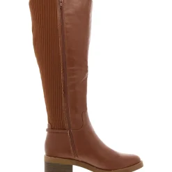 Fux Leather Zipper Knee-High Boots