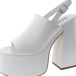 Gadget Faux Leather Open Toe Platform Heels