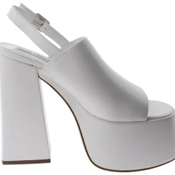 Gadget Faux Leather Open Toe Platform Heels