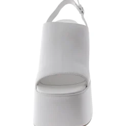 Gadget Faux Leather Open Toe Platform Heels