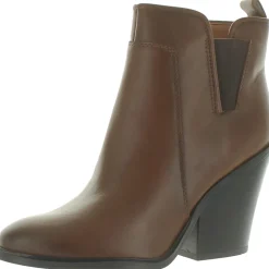 Gamble Leather Round Toe Ankle Boots