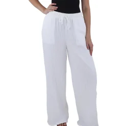 Gauzy Button Wide Leg Pants