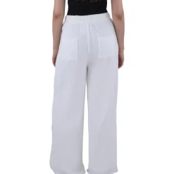 Gauzy Button Wide Leg Pants