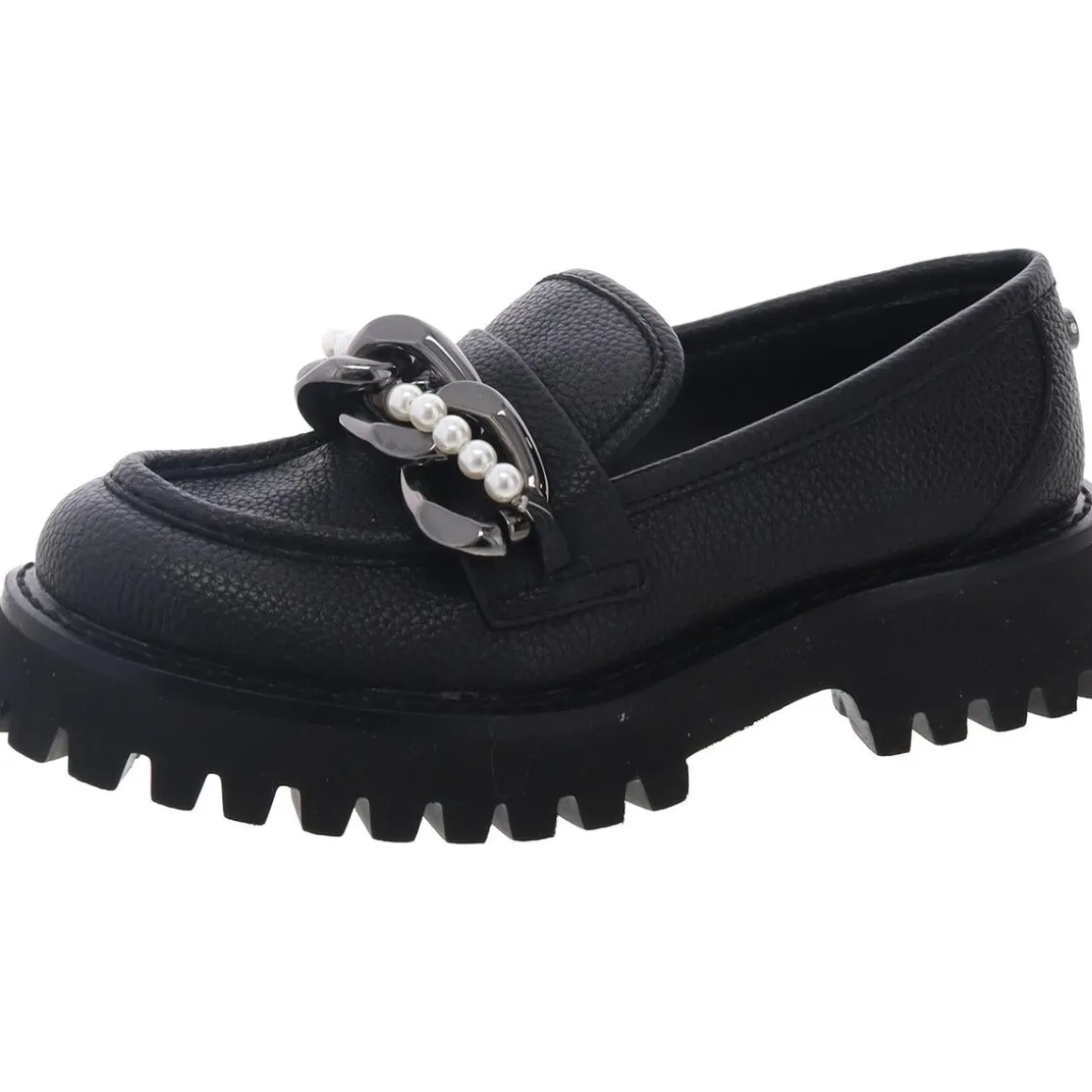 Gemsy Chain Leather Loafers