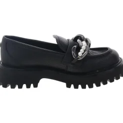 Gemsy Chain Leather Loafers